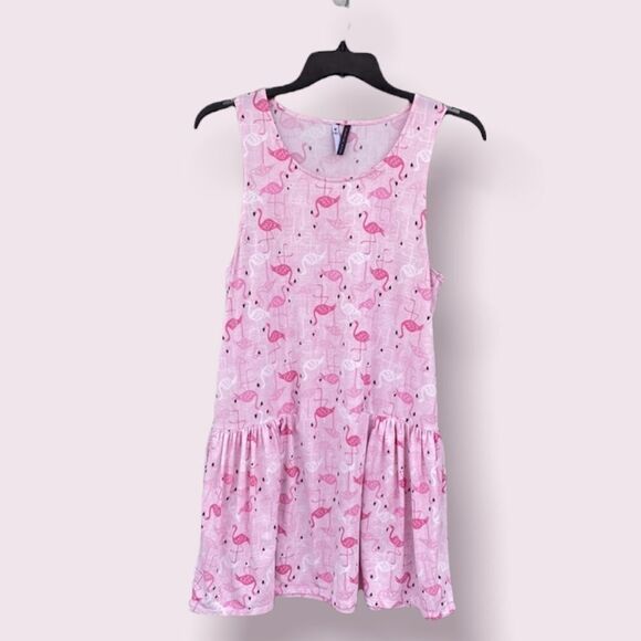 Jacklyn Intimates Flamingo Sz M Nightgown Dress With Pockets - Picture 2 of 10